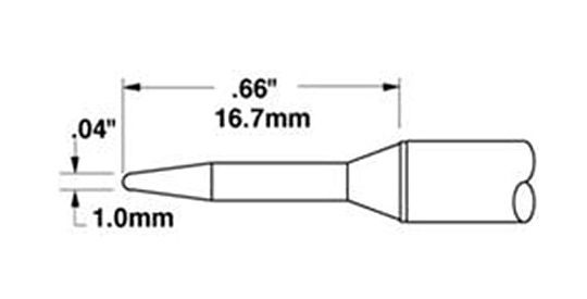 Metcal STTC-007 600 Series Conical Solder Cartridge, 1.0 x 16.7mm