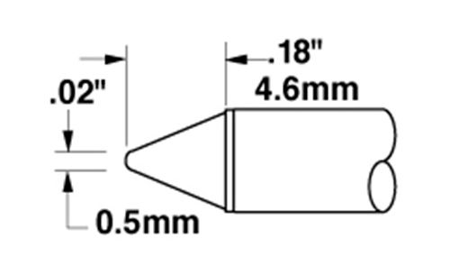 Metcal STTC-011 600 Series Blunt Conical Solder Cartridge, 0.5 x 4.6mm ...