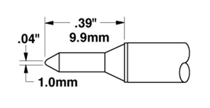 Metcal STTC-031 600 Series Conical Solder Cartridge, 1.0 x 9.9mm