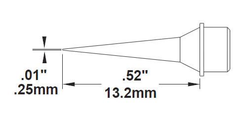 Metcal STTC-090 600 Series Long Reach Narrow Conical Solder Cartridge, 0.25 x 13.2mm