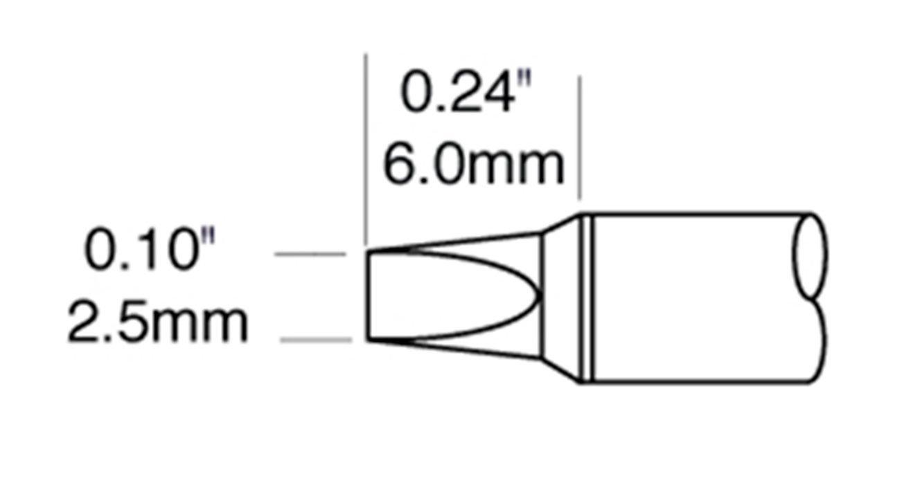 Metcal STTC-136P 700 Series 30° Power Chisel Solder Tip, 2.5 x 9.9mm