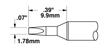 Metcal STTC-137 700 Series Chisel Solder Cartridge, 1.8 x 9.9mm