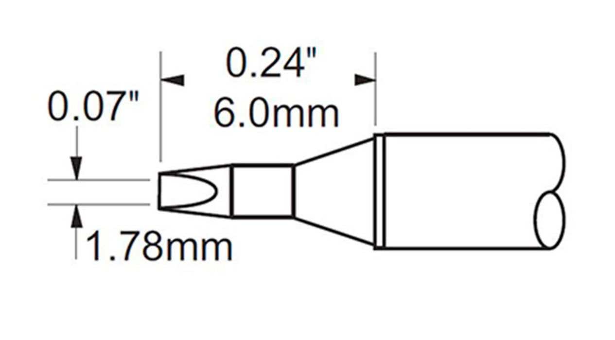 Metcal STTC-137P 700 Series 30° Power Chisel Solder Tip, 1.8 x 9.9mm