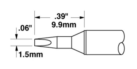 Metcal STTC-138 700 Series Chisel Solder Cartridge, 1.5 x 9.9mm