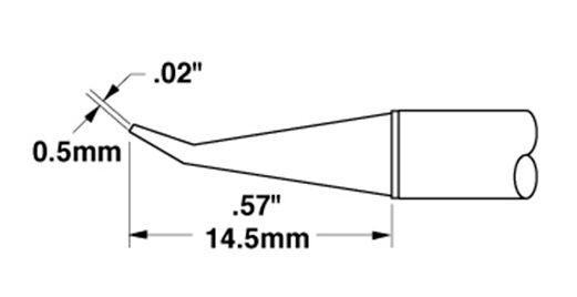 Metcal STTC-144 700 Series 30° Bent Conical Solder Cartridge, 0.5 x 14.5mm