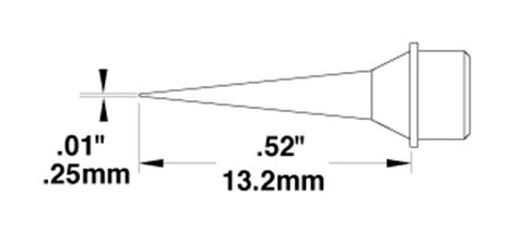 Metcal STTC-190 700 Series Long Reach Narrow Conical Solder Cartridge, 0.25 x 13.2mm