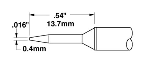 Metcal STTC-506 500 Series Narrow Conical Solder Cartridge, 0.4 x 13.7mm