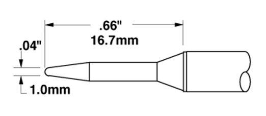 Metcal STTC-507 500 Series Conical Solder Cartridge, 1.0 x 16.7mm