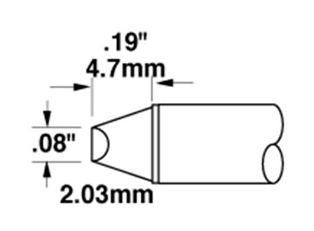 Metcal STTC-514 500 Series Blunt Chisel Solder Cartridge, 2.0 x 4.7mm