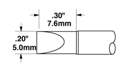 Metcal STTC-517 500 Series Chisel Solder Cartridge, 5.0 x 7.6mm