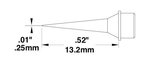 Metcal STTC-590 500 Series Long Reach Narrow Conical Solder Cartridge, 0.25 x 13.2mm