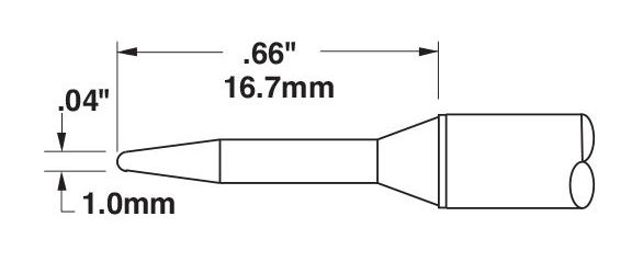 Metcal STTC-807 800 Series Conical Solder Cartridge, 1.0 x 16.7mm