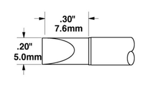 Metcal STTC-817 800 Series Chisel Solder Cartridge, 5.0 x 7.6mm