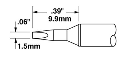 Metcal STTC-838 800 Series Chisel Solder Cartridge, 1.5 x 9.9 mm