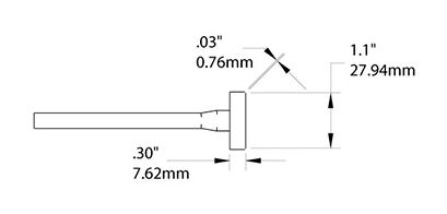 Metcal TATC-606 600 Series Talon Blade Tweezer Rework Cartridge, 27.9mm