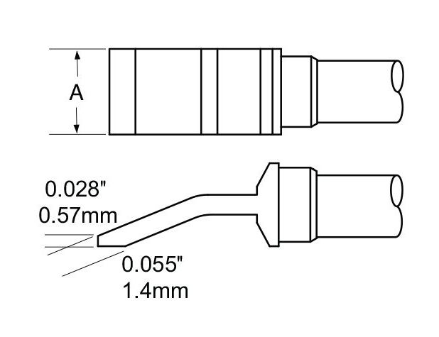 Metcal TFP-BLH40 Blade Tweezer Rework Cartridge, 6.35mm