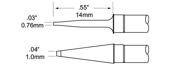 Metcal TFP-BLP1 Blade Tweezer Rework Cartridge, 1.0mm