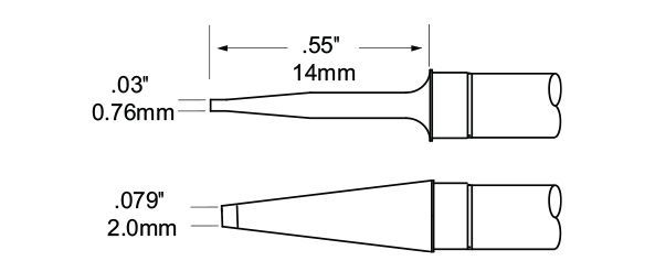 Metcal TFP-BLP2 Blade Tweezer Rework Cartridge, 2.0mm