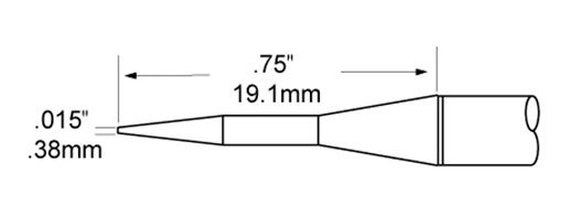 Metcal TFP-CNP1 Conical Tweezer Rework Cartridge, 0.4mm