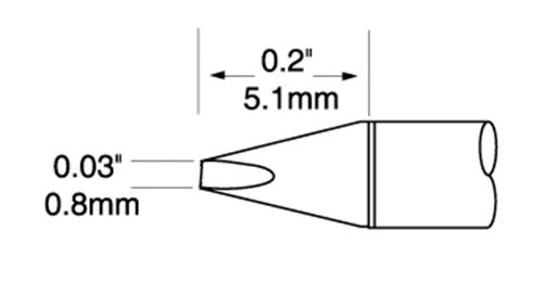 ULTRAFINE TIP CARTRIDGES, CHISEL 0.8MM X 5MM-10PK