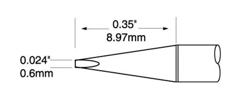 ULTRAFINE TIP CARTRIDGES, CHISEL LONG, 0.6MM X 9MM-10PK