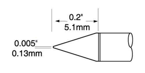 Metcal UFTC-7CN01 700 Series Ultrafine Conical Solder Cartridge, 0.13 x 5.0mm