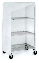 Metro 18X60X54UC Uncoated Nylon Shelf & Cart Cover with Zipper Closure, White, 18" x 60" x 54"