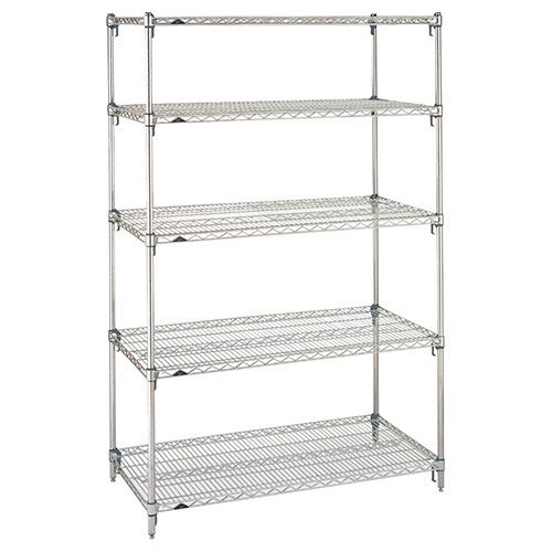 Metro 5A317C 18" x 24" x 74" Chrome Wire Shelving Unit with 5 Super Adjustable&trade; Wire Shelves