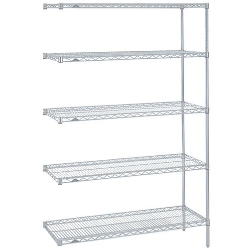Metro 5AN557C 24" x 48" x 74" Chrome Wire Shelving Add-On with 5 Super Erecta&reg; Wire Shelves