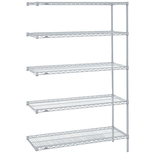 Metro 5AN567C 24" x 60" x 74" Chrome Wire Shelving Add-On with 5 Super Erecta&reg; Wire Shelves