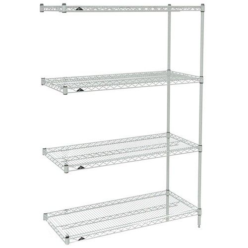 Metro AN326BR 18" x 30" x 63" Brite Wire Shelving Add-On with 4 Super Erecta&reg; Wire Shelves