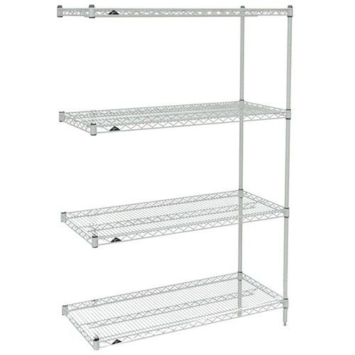 Metro AN576C 24" x 72" x 63" Chrome Wire Shelving Add-On with 4 Super Erecta&reg; Wire Shelves
