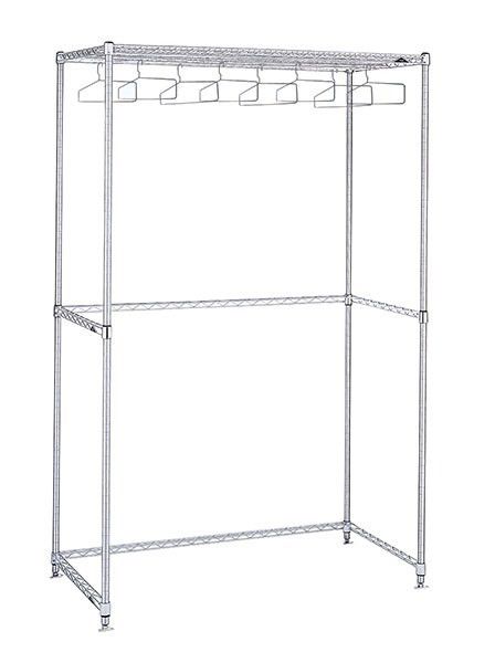 Metro Brushed Stainless Steel Wire Cleanroom Garment Rack ...