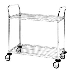 Metro MW601 Utility Cart with 2 Chrome Wire Shelves, 18" x 24"