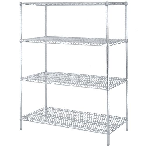 Metro N336C 18" x 36" x 63" Chrome Wire Shelving Unit with 4 Super Erecta&reg; Wire Shelves