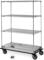 Metro N536JC Chrome Dolly Truck with 4 Wire Shelves & Casters, 24" x 36" x 63"