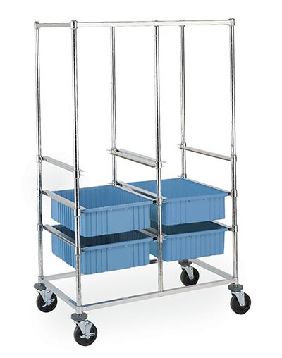 Metro PT2C-5M Double-Bay Kitting Cart with Resilient Casters, 26" x 41" x 68"