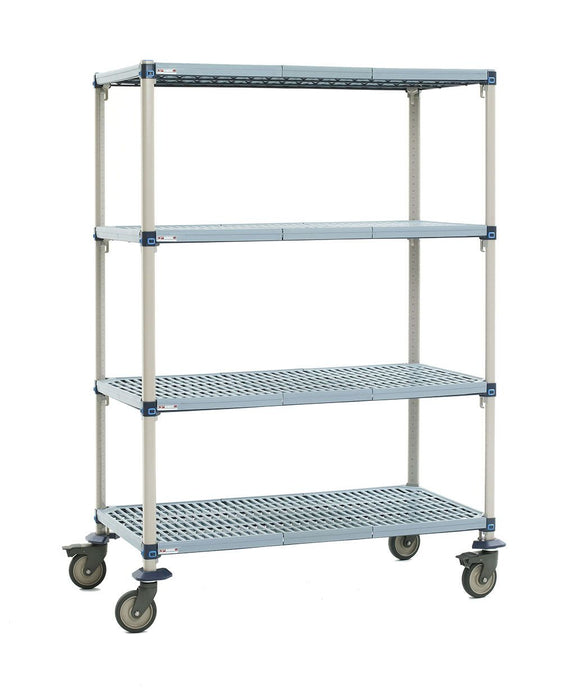 Metro Q336EG3 MetroMax Q Stem Caster Cart with 4 Open Grid Shelves, 18" x 36" x 67"