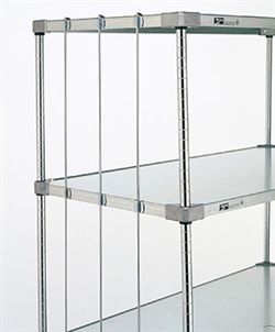 Metro R72FC Chrome Rods for Solid Shelves, includes 4 Tabs, 72"