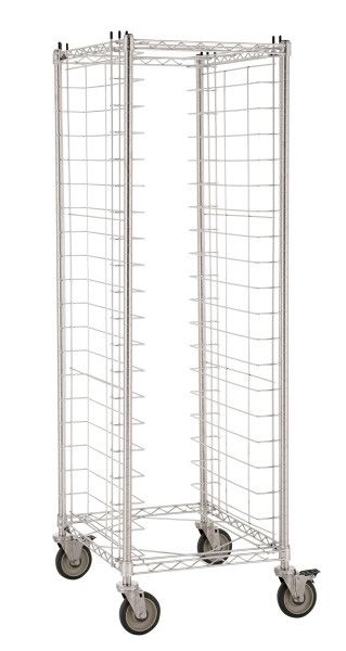 Metro RE3S End-Load Stainless Steel Wire Tray Cart, 21.75" x 27" x 69"