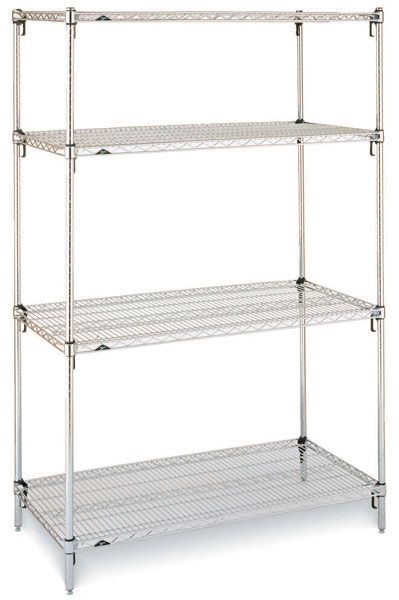 Metro SA-183674C-S-4 18" x 36" x 74" Chrome Wire Shelving Unit with 4 Super Adjustable&trade; Wire Shelves