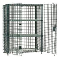 Metro SEC33K3 Metroseal&reg; Green Security Cage with Aluminum Dolly, fits 18" x 36" Shelves