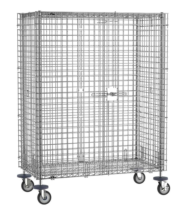 Metro SEC55EC Chrome Security Cart with Braking Casters, fits 24" x 48" Shelves