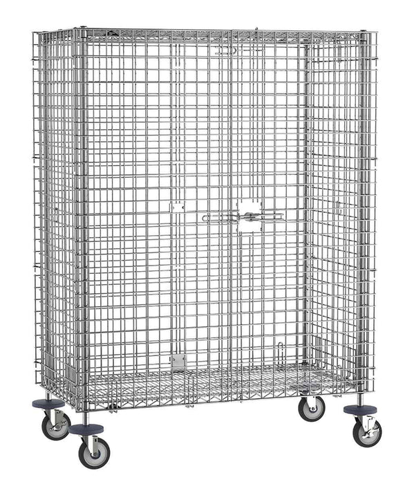 Metro SEC56EC Chrome Security Cart with Braking Casters, fits 24" x 60" Shelves