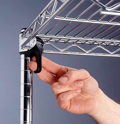 Metro AN416K3 21" x 24" x 63" Metroseal&reg; Green Wire Shelving Add-On with 4 Super Erecta&reg; Wire Shelves