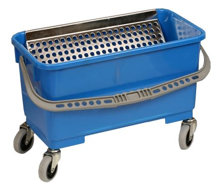 MicroNova B-7DBAC SlimLine&trade; Plastic Bucket with Casters, Dark Blue