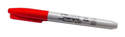 MicroNova PEN-23IR Irradiated Sharpie&reg; Fine Point Markers, Red  (Case of 12)