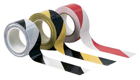 MicroNova SST18-2BLYE Striped Safety Vinyl Cleanroom Tape, Black/Yellow, 2" x 54&#039; Rolls  (Case of 24)