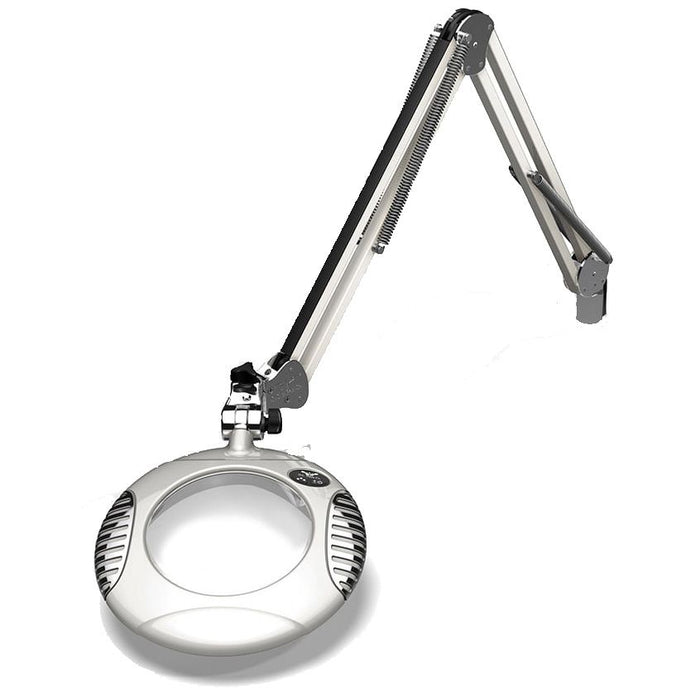 OC White 42400-4-MW Green-Lite&reg; LED Magnifier with 6" Round, 4 Diopter Lens & Edge Clamp, Medical White