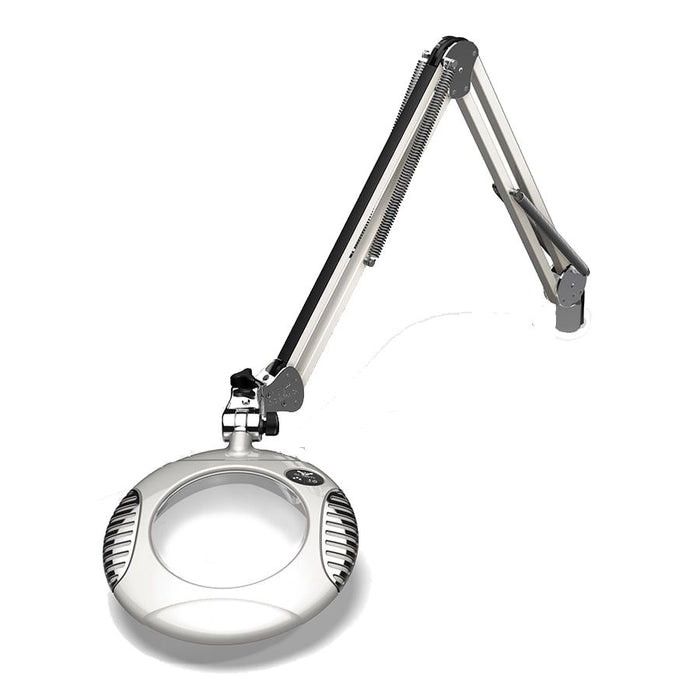 OC White 42400-5-MW Green-Lite&reg; LED Magnifier with 6" Round, 5 Diopter Lens & Edge Clamp, Medical White
